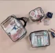 Set of Transparent Cosmetic Bags, 3 pcs, black