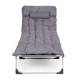 MultiGarden Folding Lounge Chair with Mattress and Pillow for Patio Camping, Gray