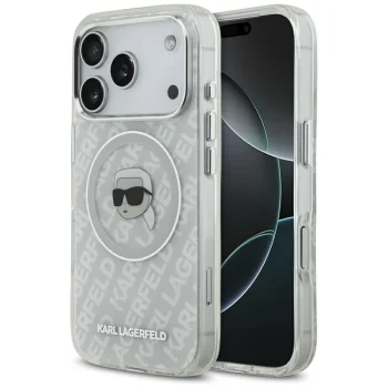 Karl Lagerfeld iPhone 17 Pro Case IML Karl Head Logo MagSafe, Grey