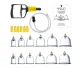 4Fizjo 1169 Fireless Vacuum Cupping Set, 12 pcs