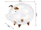 Large Glass Piggy Bank for Coins and Banknotes, Transparent