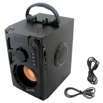 Portable Bluetooth Speaker with FM Radio, USB, microSD, black