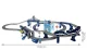 Police Train and Track Set with Cars and Helicopter (92 Pieces, ~300cm)