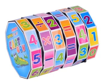 Math learning cylinder toy for kids, compact, multicolor