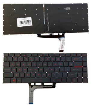 MSI GF63 Replacement Laptop Keyboard US Red Backlight, black