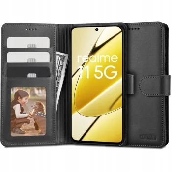 Realme 11 5G Tech-Protect Wallet Book Case Cover, Black