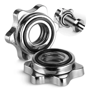 4FIZJO 25mm Spinlock Barbell Collars, Pair of Metal Screw Clamps for Dumbbells
