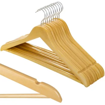 Ruhhy 00024492 Wooden Clothes Hangers, 10 pcs, Brown