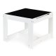 ECOTOYS Wooden Kids Table and 2 Chair Set with Chalkboard Top, White