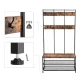 Leobert Coat Rack with Shoe Shelves, 100x40x186 cm, Rustic Brown/Black