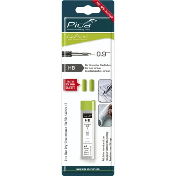 Pica Fine-Dry HB Graphite Leads 0.9 mm, 24 pcs with 2 Erasers