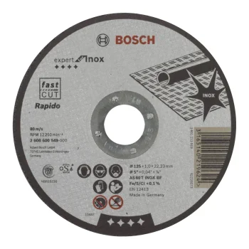 Bosch Expert for Inox Rapido Straight Cutting Disc 125 x 1.0 x 22.23 mm