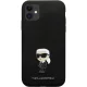 Karl Lagerfeld iPhone 11 Case Silicone Ikonik Metal Pin, Black