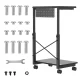 NanoRS RS430 PC Rolling Stand with Shelf, 80kg Capacity, Black