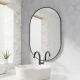Leobert Oval Wall Mirror with Black Frame, 100x50 cm