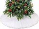Christmas Tree Rug Mat, White Furry, Round, 90 cm