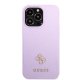 Guess iPhone 13 Pro / 13 vāciņš Saffiano 4G Small Metal Logo, violets