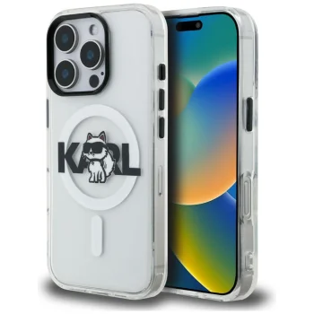 Karl Lagerfeld IML Choupette Sketch MagSafe Case for iPhone 16 Pro Max, Clear