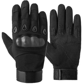 Tactical Military Gloves XL with Hard Knuckle Protection, Black