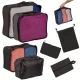 Travel suitcase organizer set 7 pcs waterproof clothing storage bags shoe pouch black