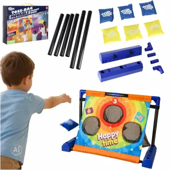 Target Toss Arcade Game with Moving Target and 6 Bean Bags