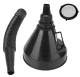 Two-Piece Fuel and Oil Funnel with Filter Screen, Black