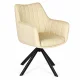 ModernHome 360° Swivel Upholstered Velour Dining and Living Room Chair, Beige
