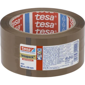 Tesa 04024 Universal Packaging Tape, 66m x 50mm, Brown