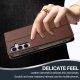 Samsung Galaxy A55 ( SM-A556B/DS ) LC.IMEEKE PU Leather Wallet Protective Book Case Cover, Brown