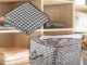 Foldable Fabric Storage Bag Organizer for Clothes and Bedding 180L, Black/White