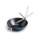 Joseph Joseph Space 32cm Folding Handle Ceramic Non-Stick Wok, Blue