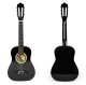 ECOTOYS Large Wooden Kids Guitar with 6 Strings, Black