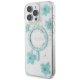 Guess Resin Flowers Glitter MagSafe iPhone 16 Pro Max Case - Clear Green