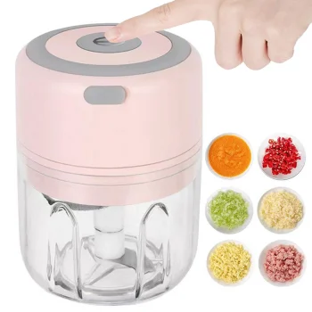 Electric Vegetable and Herb Chopper, 250 ml, USB Rechargeable, White