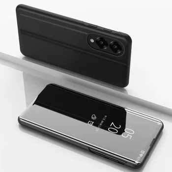 Clear View Phone Case Cover Samsung Galaxy S25 Edge Flip Cover - Black