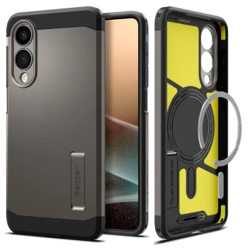 Spigen Tough Armor MagSafe Case for Samsung Galaxy S25 Edge, Gray/Black