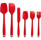 Kitchen Spatula and Brush Set, 6 pcs, Red, Silicone