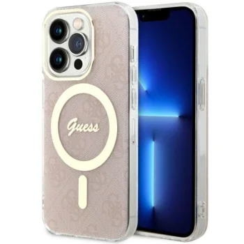 Guess iPhone 14 Pro Case 4G MagSafe, Pink