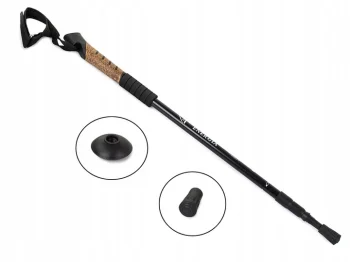 Nordic Walking Pole with Cork Handle, Black (1 pc)