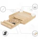 Bamboo Cheese Board with Pull-Out Drawer & Stainless Steel Knives, brown