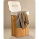 Massido Bamboo Laundry Basket with Lid 72 L