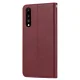 Huawei P20 2018 (EML-L29) PU Leather Wallet Book Case Cover, Wine Red