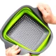 Foldable Plastic and Silicone Colander, Fruit and Vegetable Washing Basket, Set of 2
