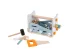 Ecotoys 1182N WHITE Wooden Workbench and Construction Set for Kids, 52 Pieces
