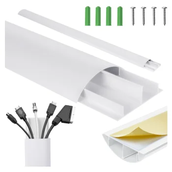 Maclean MC-814 W Aluminum Cable Trunking, 62x20x750mm, White