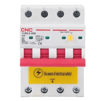 Residual Current Circuit Breaker with Overcurrent RCBO, 4P, 25A, Class C, 30mA, 6kA