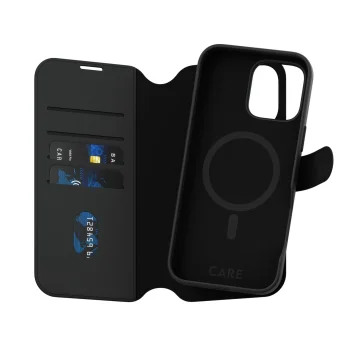 PanzerGlass 1332 CARE Tango 2in1 Wallet MagSafe Case for iPhone 16 Pro Max, Black