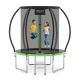 4Fizjo PRO Kids Garden Trampoline with Safety Net, 183 cm (6FT), Green/Black