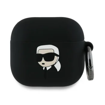 Karl Lagerfeld Silicone Karl Head 3D Case for AirPods 4, Black