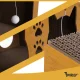 Purlov 27017 2-Tier Cat Scratcher House and Bed, 51.5x45.5x28 cm